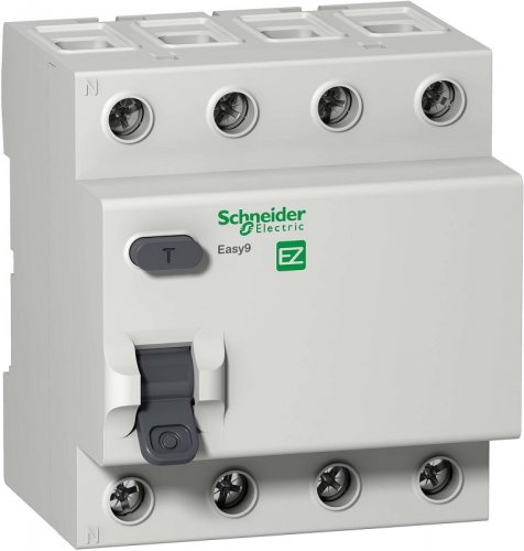 Выключатель дифференциального тока УЗО Schneider Electric Easy9 4п 40А 100мА 4,5кА тип AC  картинка